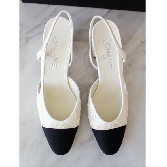 Chanel 2024 embellished slingback heels 39.5 - Picture 7 of 13